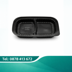 Hộp Nhựa PP Đế Đen - 2 Ngăn Thấp Nắp Trong (3)