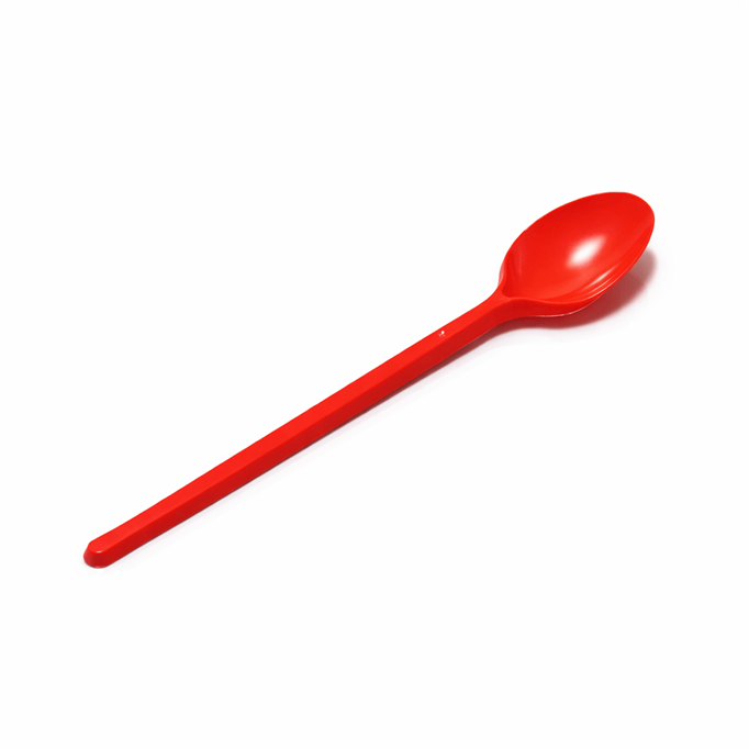 Muỗng nhựa 15cm 1 Muỗng nhựa cán dài 15cm màu đỏ