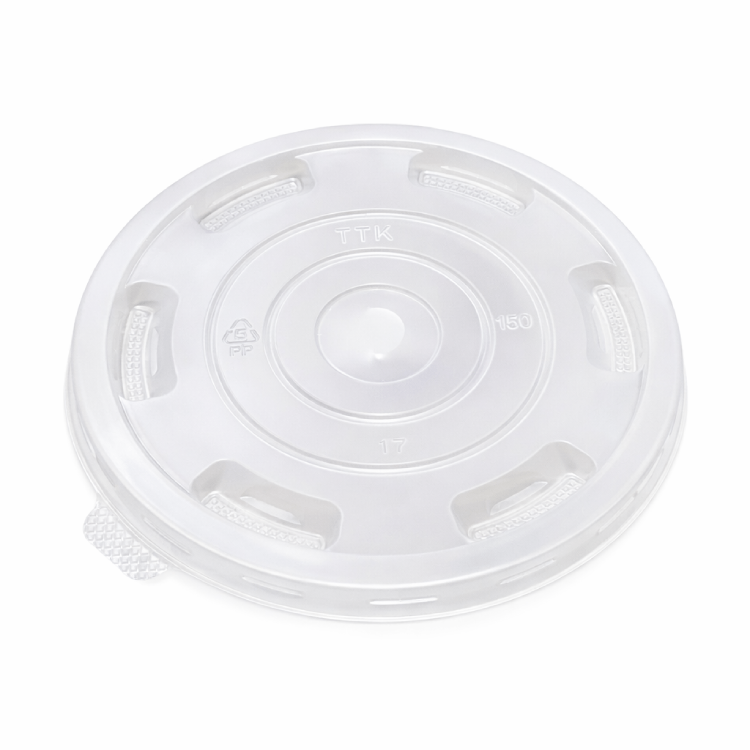 Nắp Bằng Phi 150 (Ø150mm) Nhựa PP - Dùng Cho Tô Giấy Kraft